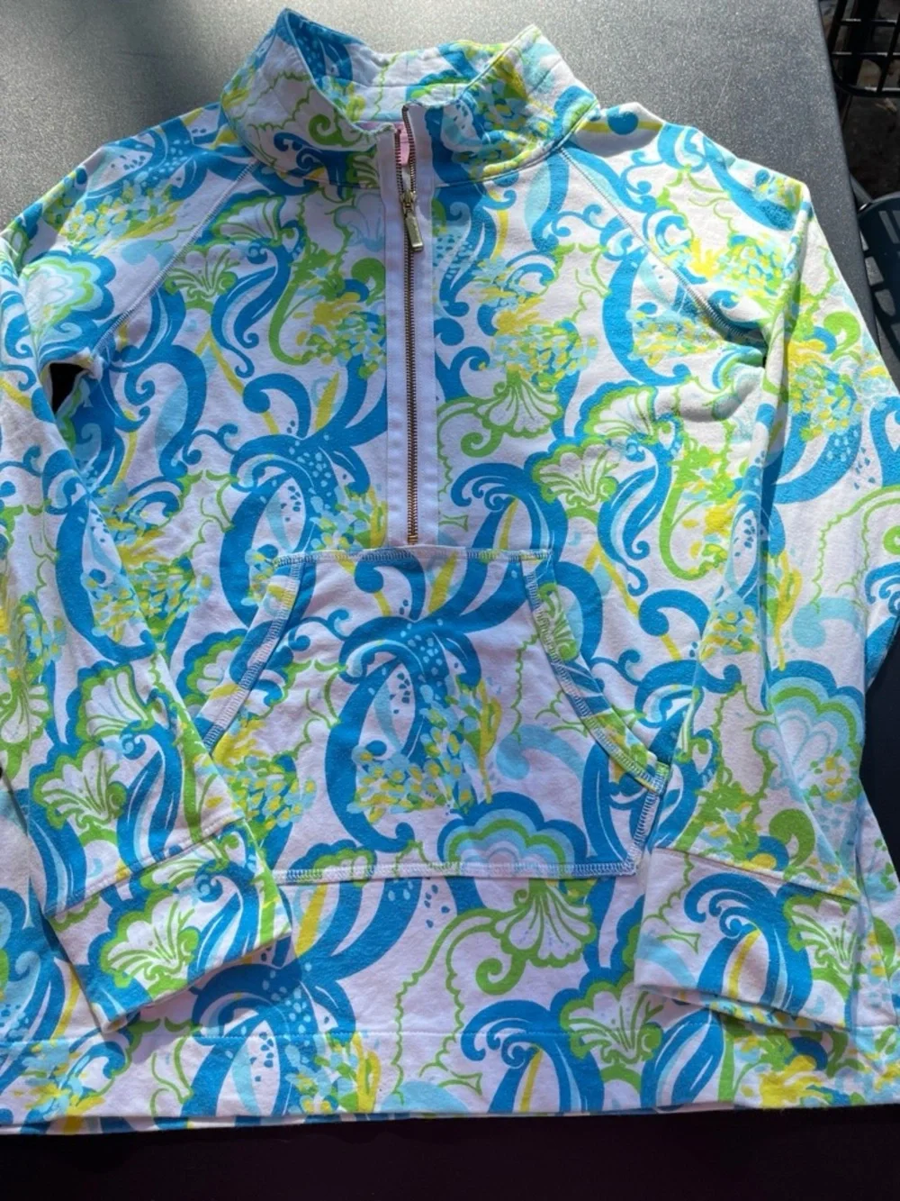 Lilly Pulitzer Blue, Green & White Kids Swim Rashguard